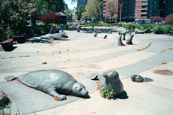 concrete seals on a playground